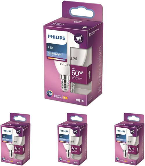 Led 60W P48 E14 Beyaz Işık Dim Edilmez Ampul 4Lü Paket