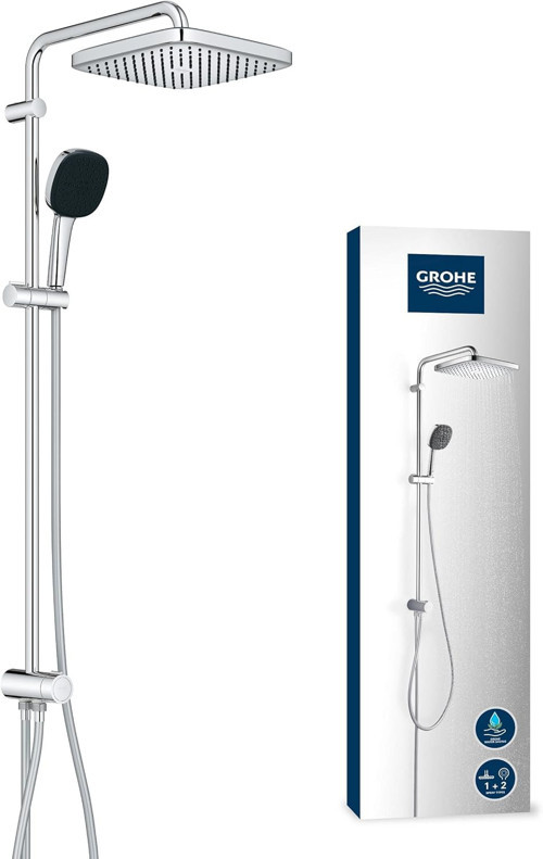 Vitalio Comfort 250 Flex Duş Sistemi, Yön Değiştiricili, Duvar Dışı Bağlantılı, 2 Akışlı 250Mm