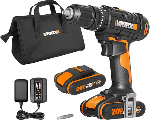 Wx370.1 20V/2.0Ah Li-On Çift Akülü Profesyonel Şarjlı Darbeli Matkap