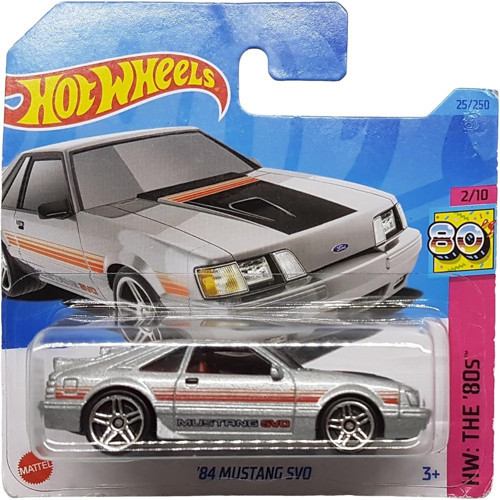 - ´84 Mustang Svo - Hw: The ´80S 2/10 - Hkg80 - Short Card - Ford - Gümüş Metalik - Matte