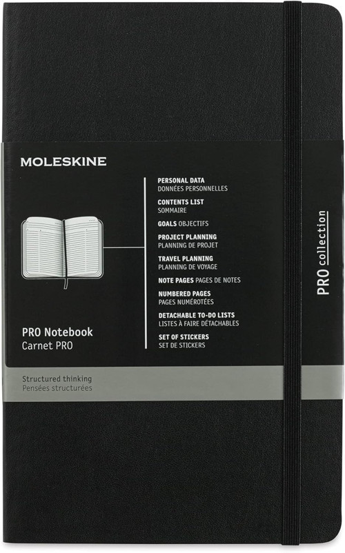 Moleskine Pro Defter L Boy Siyah Yumuşak Kapak
