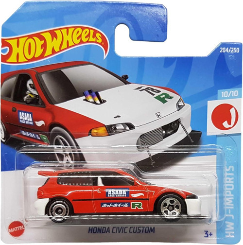 - Honda Civic Custom - Hw J-Imports 10/10 - Hcx78 - Short Card - Asada Race Garage - Matt