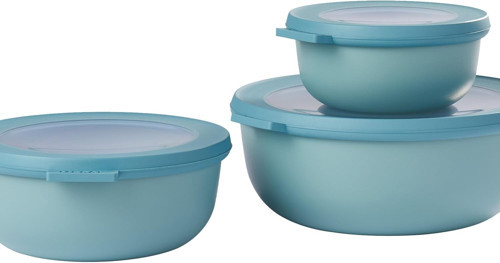 - Cirqula Çok Amaçlı Kase Seti, 3 Parça, Yuvarlak, Nordic Green – 350, 750 Ve 1250 Ml – Saklam