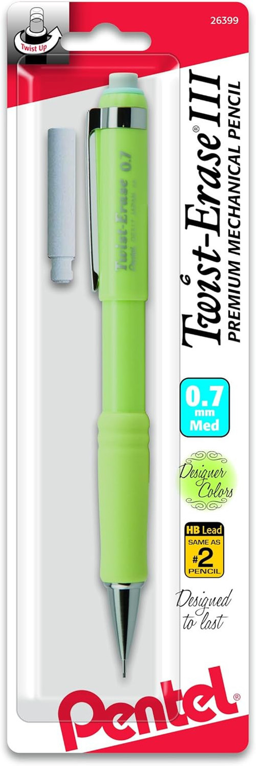 Twist-Erase Iii Qe515Bpm Basmalı Kurşun Kalem, 0,5 Mm, 1 Adet 1 Kurşun Kalem + 1 Silgi, 0,7 M