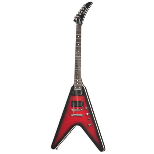 Dave Mustaine Prophecy Flying V Figured Elektro Gitar (Aged Dark Red Burst)