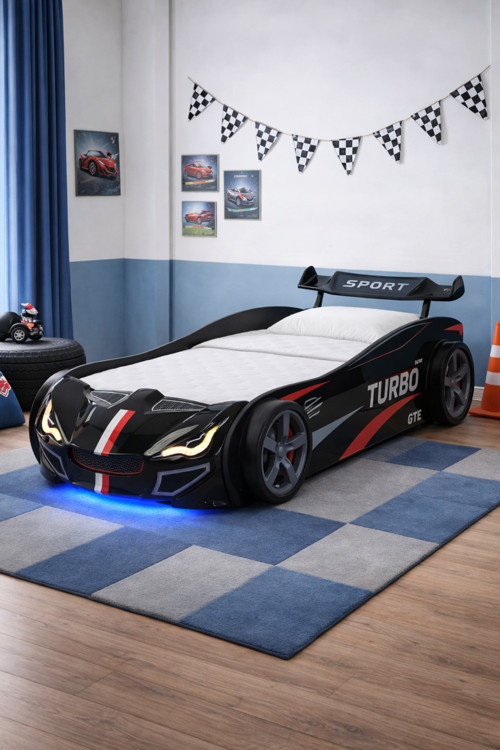 Arabalı Yatak, Turbo GTI Rüzgarlıklı Ledli Arabalı Çocuk Yatağı