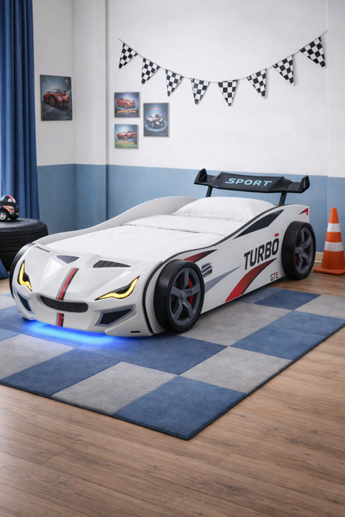 Arabalı Yatak, Turbo GTI Rüzgarlıklı Ledli Arabalı Çocuk Yatağı
