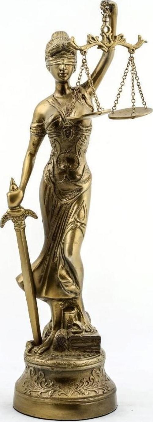 Dekoratif Zamak Adalet Terazisi Heykel Biblo 48 Cm Biblo