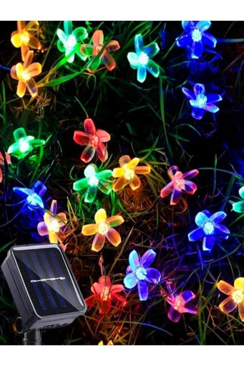 6 Metre 30 Led Çiçek Solar Lamba Güneş Enerjili Rgb Renkli Işık Bahçe Aydınlatma Parti Süs Lambası
