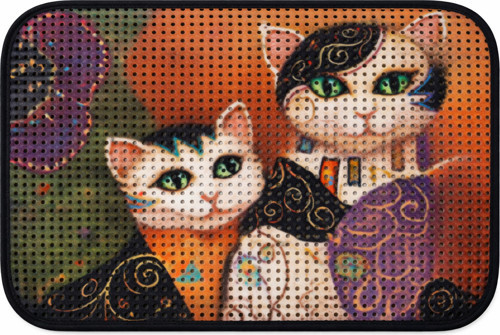 Elekli Desenli Kedi Tuvalet Önü Paspası 60 x 45 cm Maske