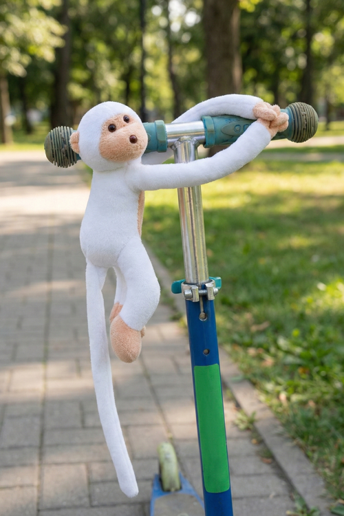 Elleri Yapışan Oyun Ve Uyku Arkadaşı Peluş Maymun Beyaz