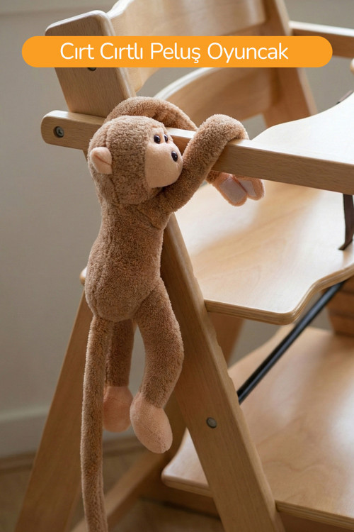 Elleri Yapışan Oyun Ve Uyku Arkadaşı Peluş Maymun Kahverengi