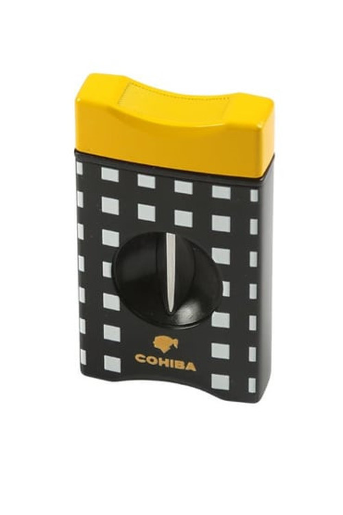 COHIBA SARI SİYAH BEYAZ DESENLİ V-PURO MAKASI CPM066