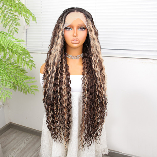 Miku Design Afro Dalga Doğal Çikolata Kahve Ombreli Işıltılı Fiber Sentetik Tül Peruk