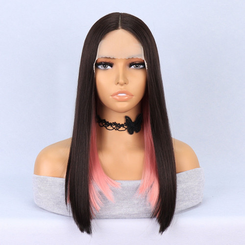 Miku Design Kahverengi Pembe Işıltılı Tül Peruk