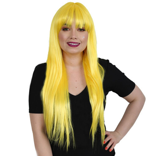 Miku Design Uzun Kahküllü Fiber Sentetik Peruk / Sarı