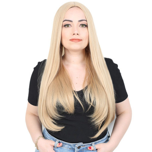 Miku Design Fiber Sentetik Uzun Düz Peruk / Balköpüğü