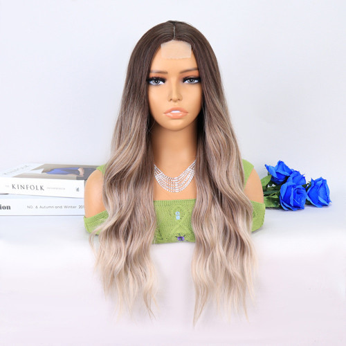 Miku Design Rus Kumralı Beyaz Platin Ombre ve Röfleli Tül Peruk