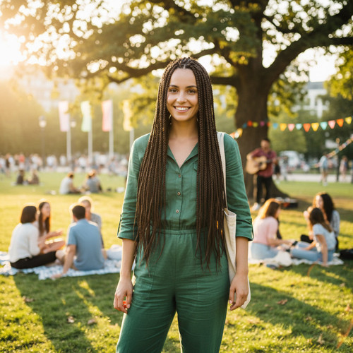 Miku Design Afrika Örgüsü Ve Rasta İçin Sentetik Saç / Kahverengi