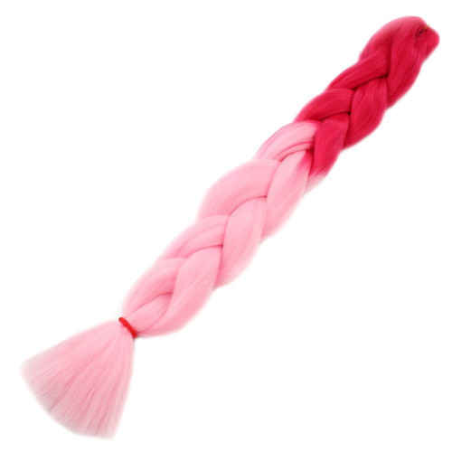 Miku Design Afrika Örgülük Sentetik Ombreli Saç 100 Gr./ Koyu Pembe / Açık Pembe