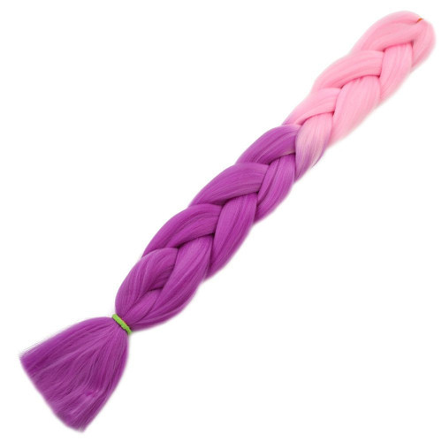 Miku Design Afrika Örgülük Sentetik Ombreli Saç 100 Gr. / Açık Pembe / Lila