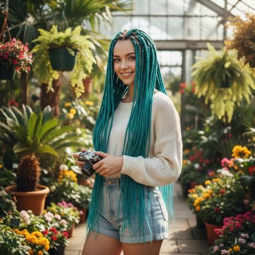 Miku Design Afrika Örgüsü Ve Rasta İçin Sentetik Saç / Koyu Yeşil