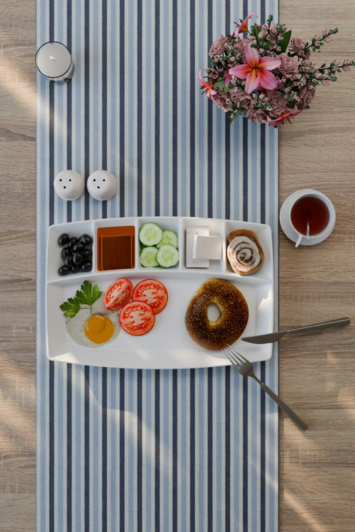 6 Bölmeli Polikarbon Kahvaltı Tabağı , 30x20 Cm, Sunum Tabağı, Beyaz