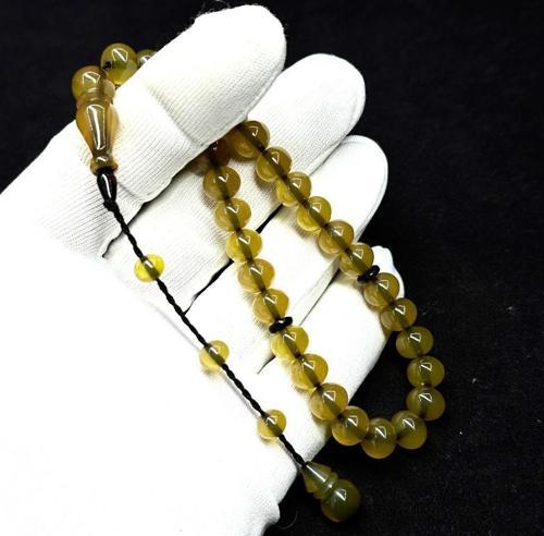 Bilek Boy Usta işi Sistemli Küre Model 9-8mm Ateş Sıkma Kehribar Tesbih