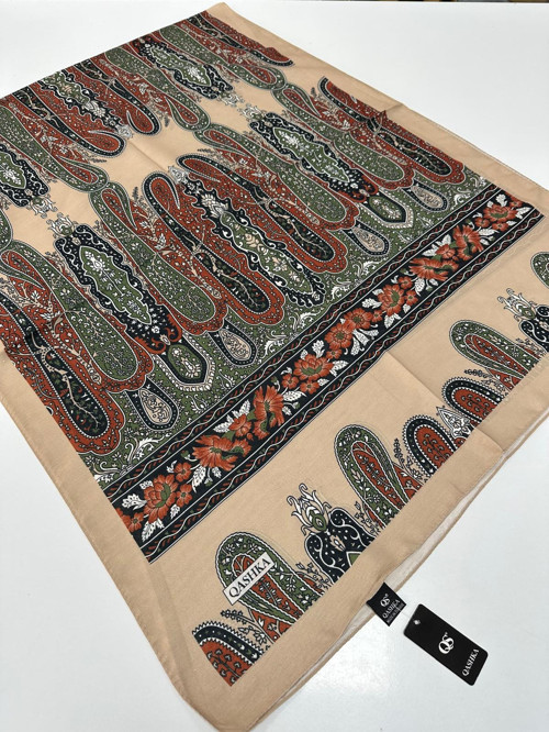 QASHKA Soft Pamuklu Şal Etro Desen LBD0613