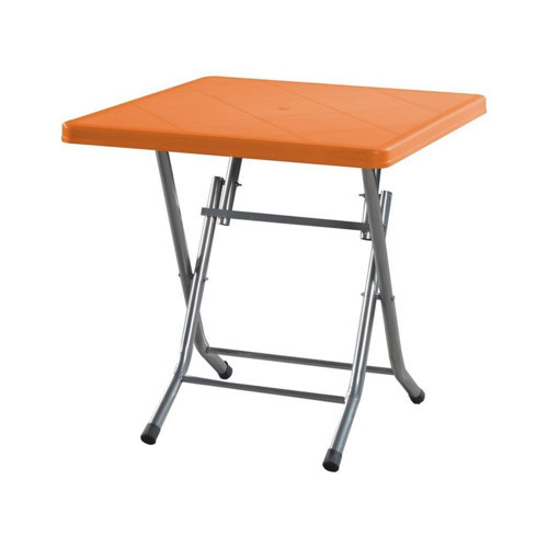 80x80 Metal Ayaklı Katlanabilir Bahçe Balkon Masası Teak