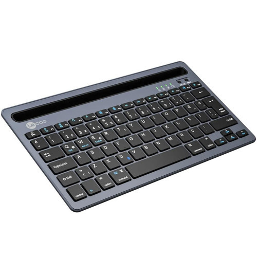 Lenovo Lecoo BK100 Bluetooth V3.0 Çoklu Cihaz Uyumlu Şarj Edilebilir Kablosuz Gri Türkçe Q Klavye