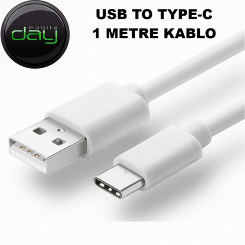 Type C Usb Hızlı Şarj ve Data Kablosu Beyaz 1 Metre