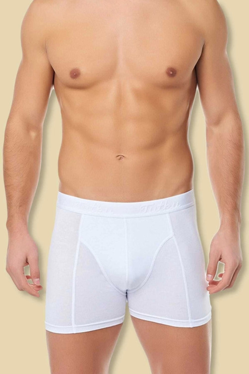 Erkek Beyaz 6'Lı Paket Elastan Streç Boxer