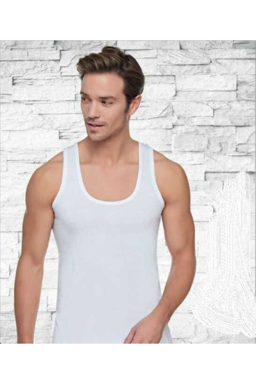 Erkek Beyaz 5`Li %100 Pamuk Penye Atlet 2Xl-5