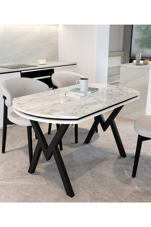 70×120 cm Gofret MDF Yemek Masası – Modern Mutfak & Ofis Masası