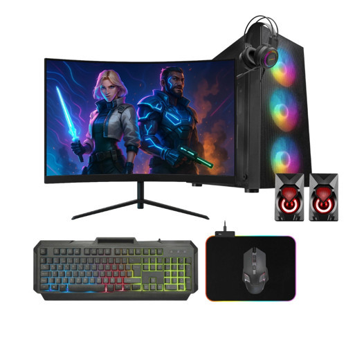 Gaming Pc intel i5 9400 (9.Nesil) 8Gb Ddr4 512Gb M2 Nvme 4Gb Rx550 23.8" Oyun Bilgisayarı