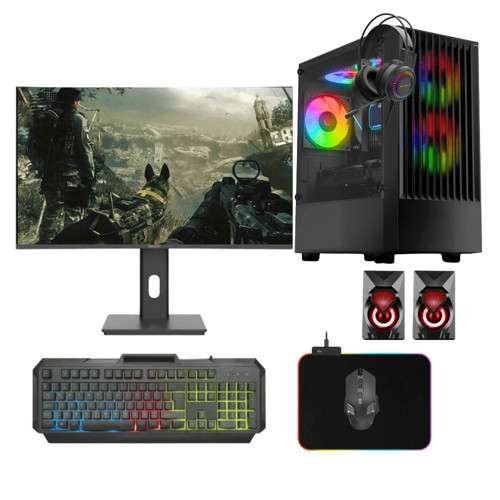 Gaming Pc intel i5 6500 (6.Nesil) 16Gb Ddr4 256Gb M2 Nvme 4Gb Gtx1050Ti 27" Oyun Bilgisayarı