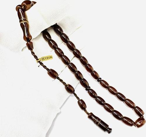 Zeyzun Usta İmzalı Çubuk Malzeme Kesme Model Sistemli 7-10mm Buğulu Sıkma Kehribar Tesbih