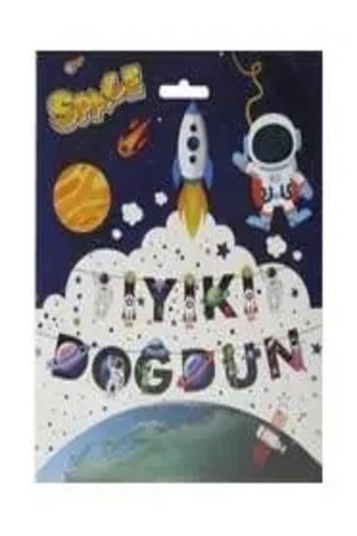 Uzay Temalı İyi Ki Doğdun Yazılı Banner Set