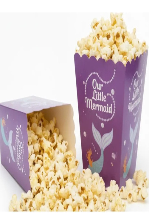Deniz Kızı Temalı Mısır Kutusu 8'Li Popcorn Kutusu