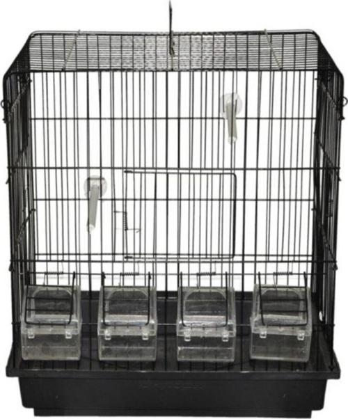 4 Yemlikli Siyah Kanarya Kafesi+Tül+Suluk+Mamalık+Gaga Taşı