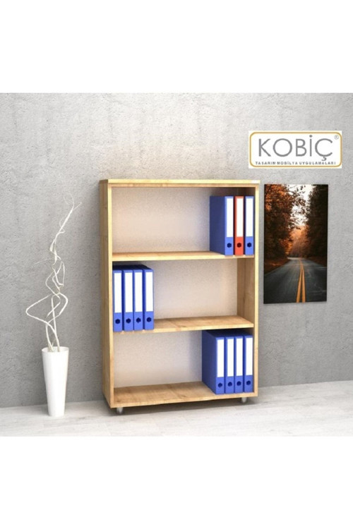 Ofis Dosya Dolabı Raflı Suntalam Dolap 80X35X115 Cm (Meşe)