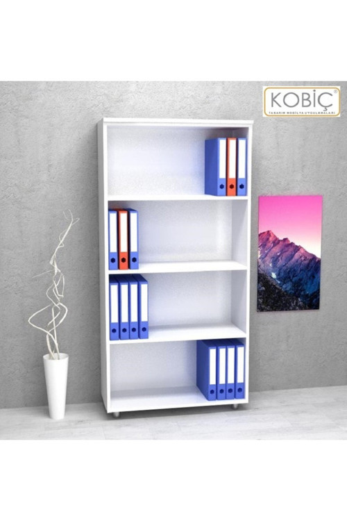 Ofis Dosya Dolabı Raflı Suntalam Dolap 80X35X150Cm (Beyaz)