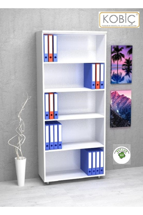 Kobi̇Ç Ofi̇S Dosya Dolabi Rafli Mdflam Dolap 80X35X185 Cm (Beyaz)