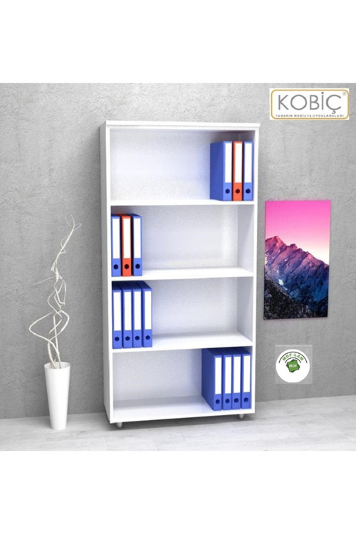 Ofis Dosya Dolabı Raflı Mdflam Dolap 70X35X150Cm (Beyaz)