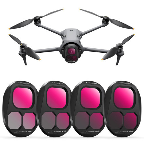 K&F Consept Mavic 4 PRO uyumlu 4 lü ND Filtre Seti -ND8+ND16+ND32+ND64