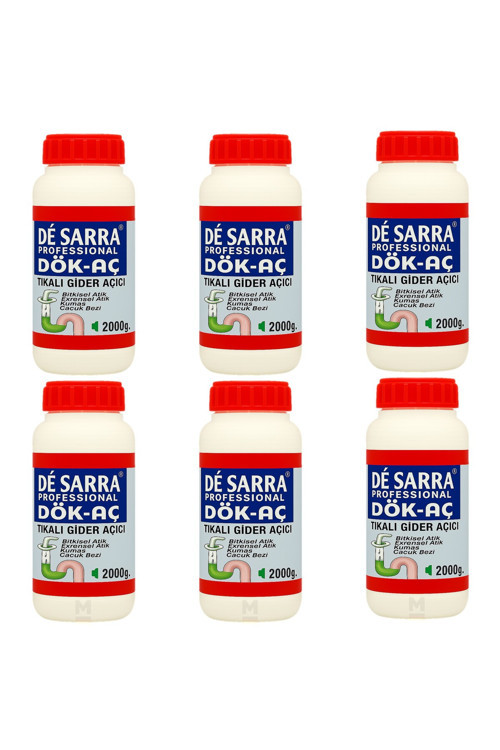De Sarra Dök-Aç Lavabo Gider Açıcı Sıvı - 2 Litrelik 6 Adet - 1 Koli