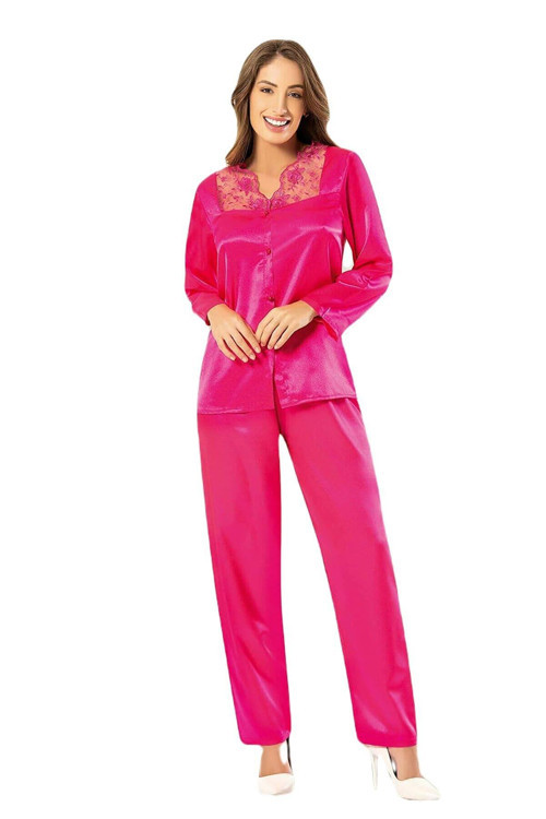 Saten Dantelli Pijama Takım 4610