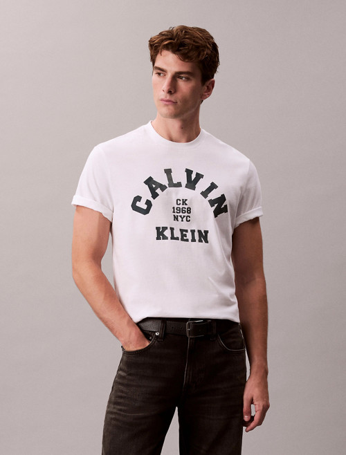 Kısa Kollu 20S LN Calvin College Grafikli Erkek Beyaz T-shirt LV04RE810G-YAA