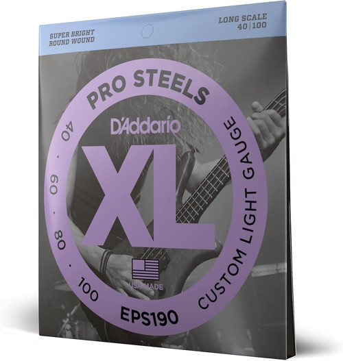 Daddario EPS190 ProSteels Bas Gitar Teli 040-100 Custom Light Long Scale Takım Tel